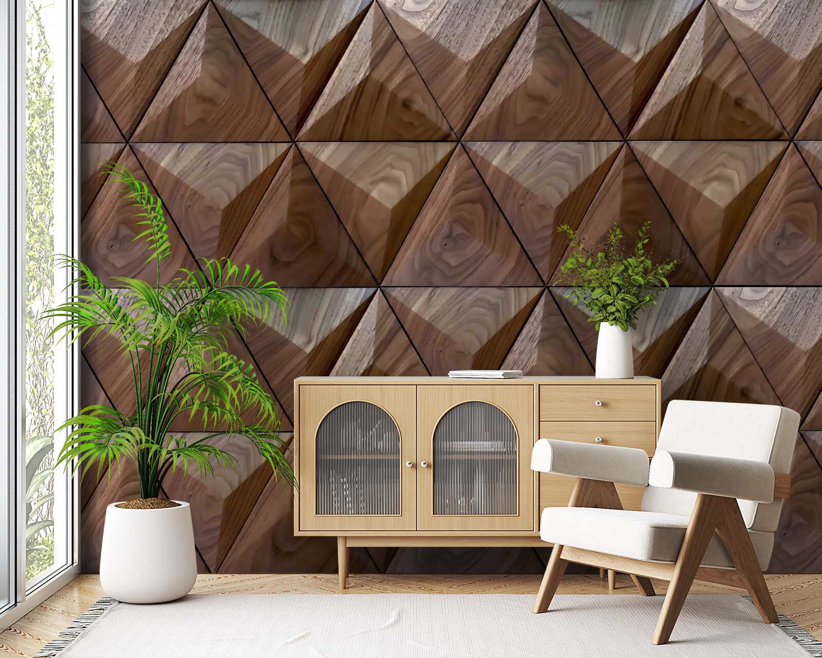 Fototapet forme triunghiulare cu textură de lemn