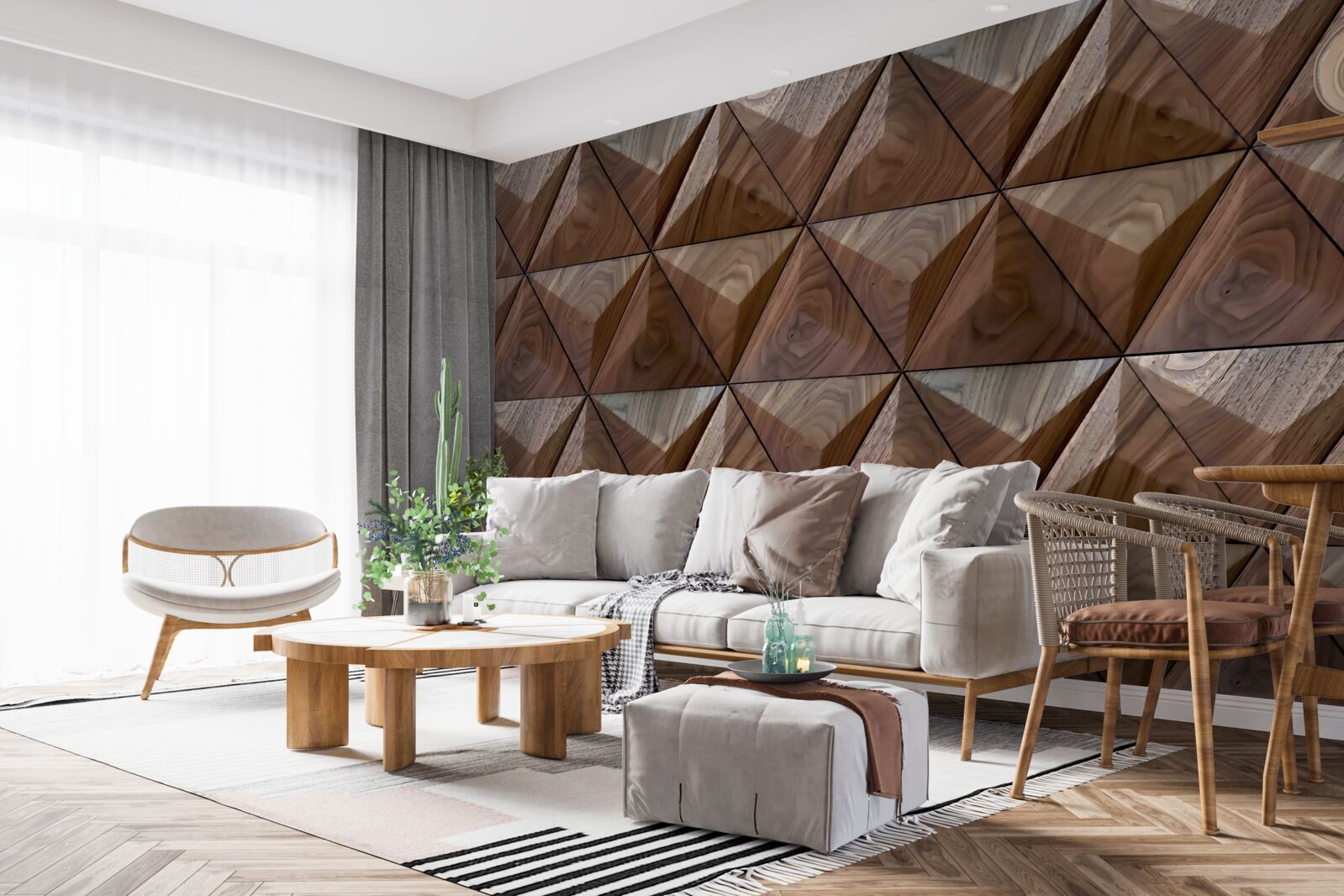 Fototapet forme triunghiulare cu textură de lemn