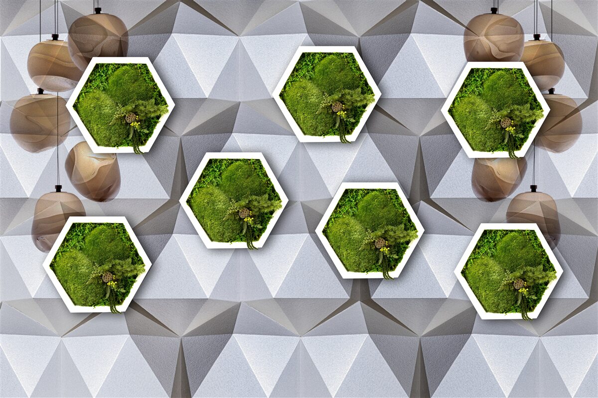 Fototapet plante în formă de pentagon