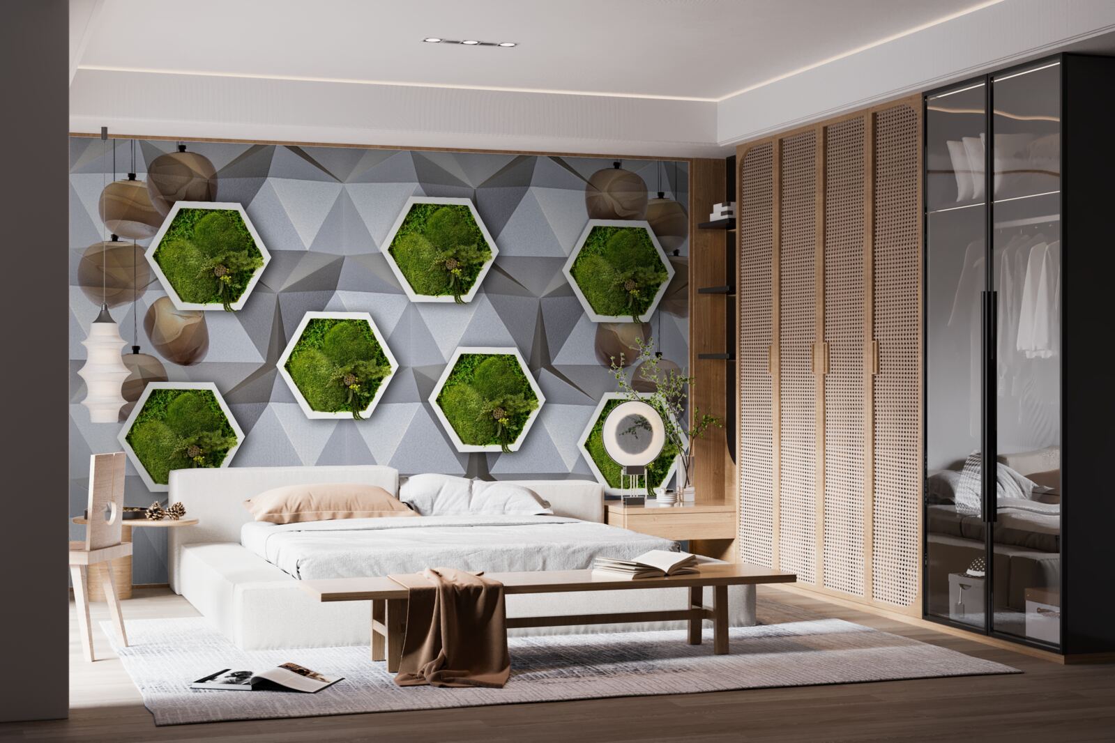 Fototapet plante în formă de pentagon