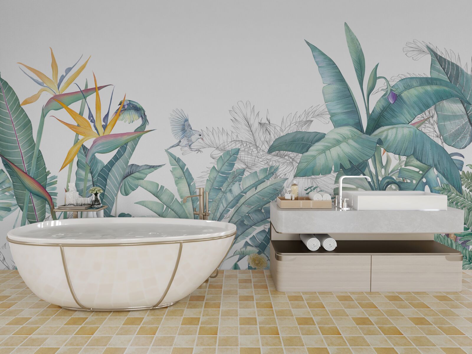 Fototapet plante tropicale verzi