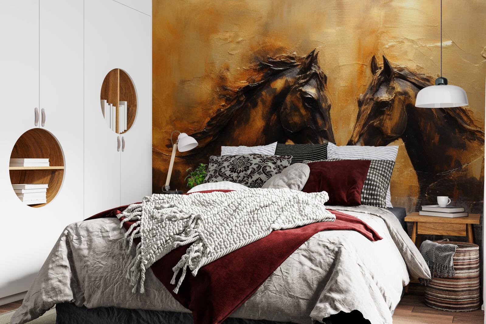 Fototapet doi cai în apă