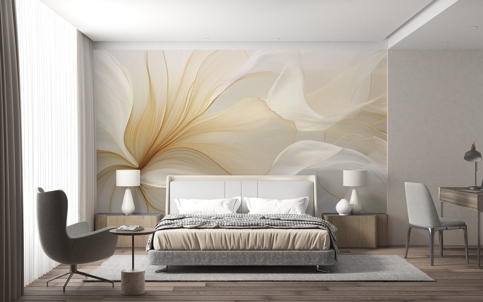 Fototapet marmură deschisă, decorată cu modele elegante