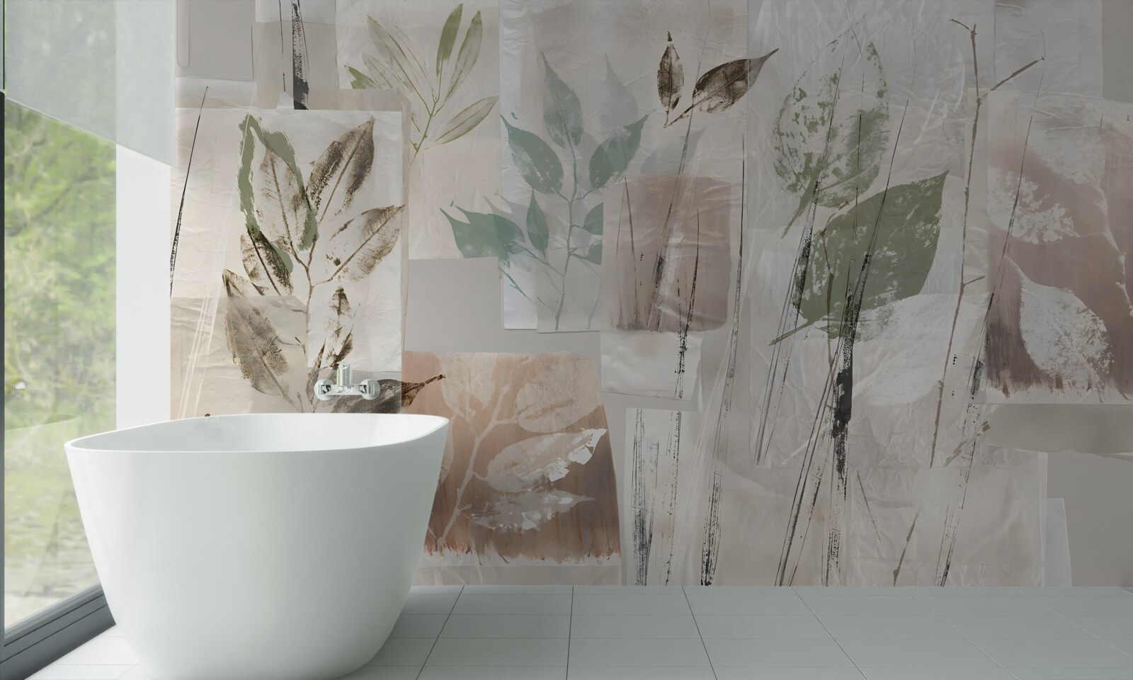 Fototapet contururi de floră exotică