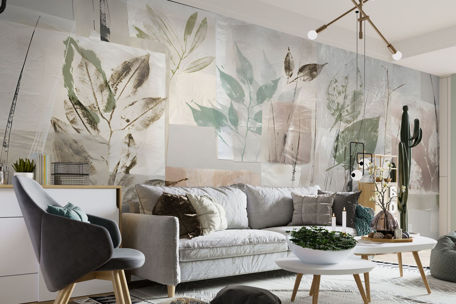 Fototapet contururi de floră exotică