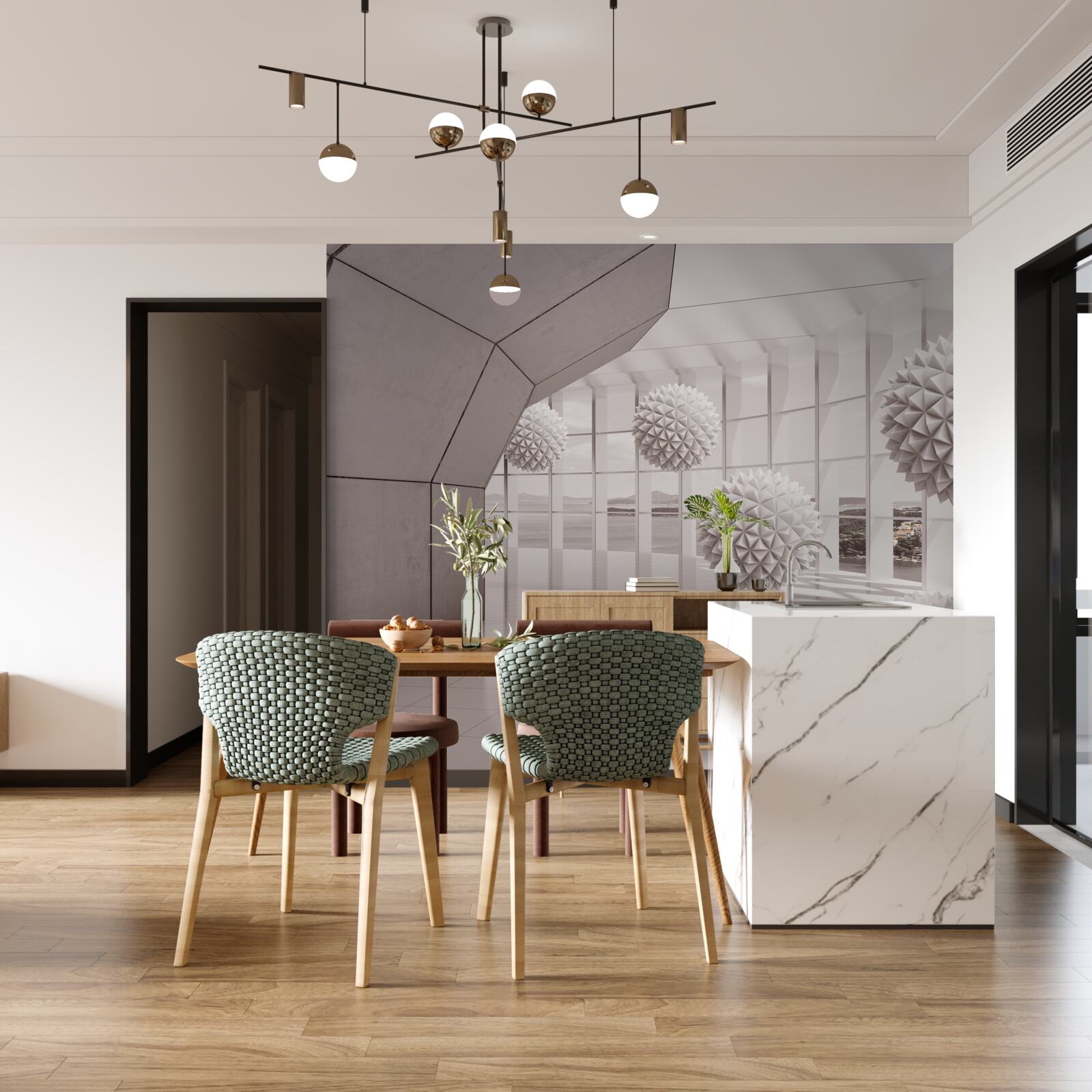 Fototapet bile ascuțite cu țepi în tunel