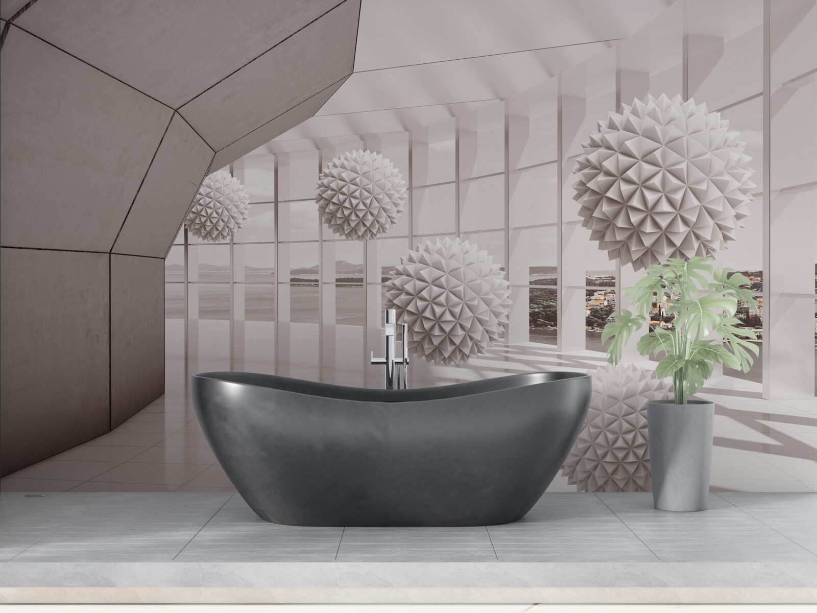 Fototapet bile ascuțite cu țepi în tunel