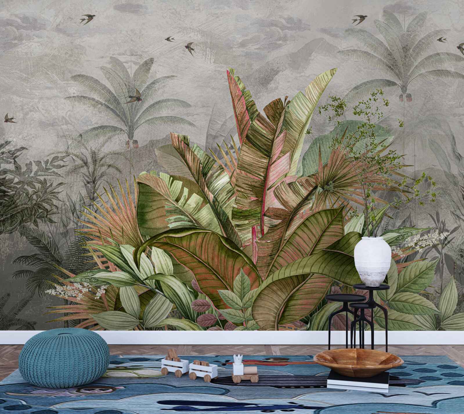 Fototapet compoziție cețoasă de ferigi