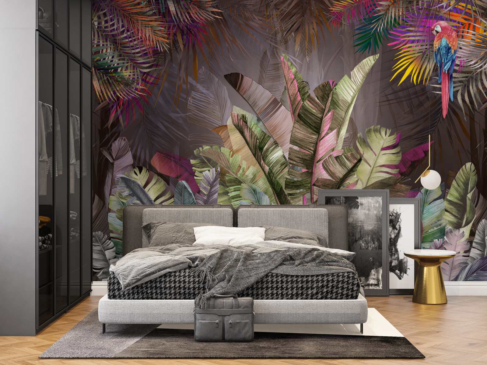 Fototapet frunze bogate de junglă noaptea