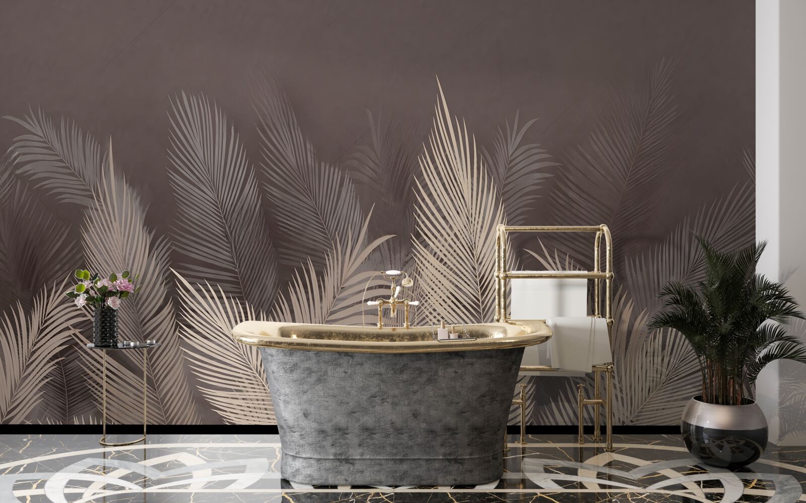 Fototapet ferigi verzi luxuriante seara