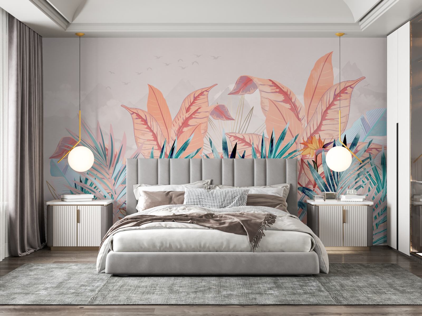 Fototapet frunze de ferigă în toate culorile