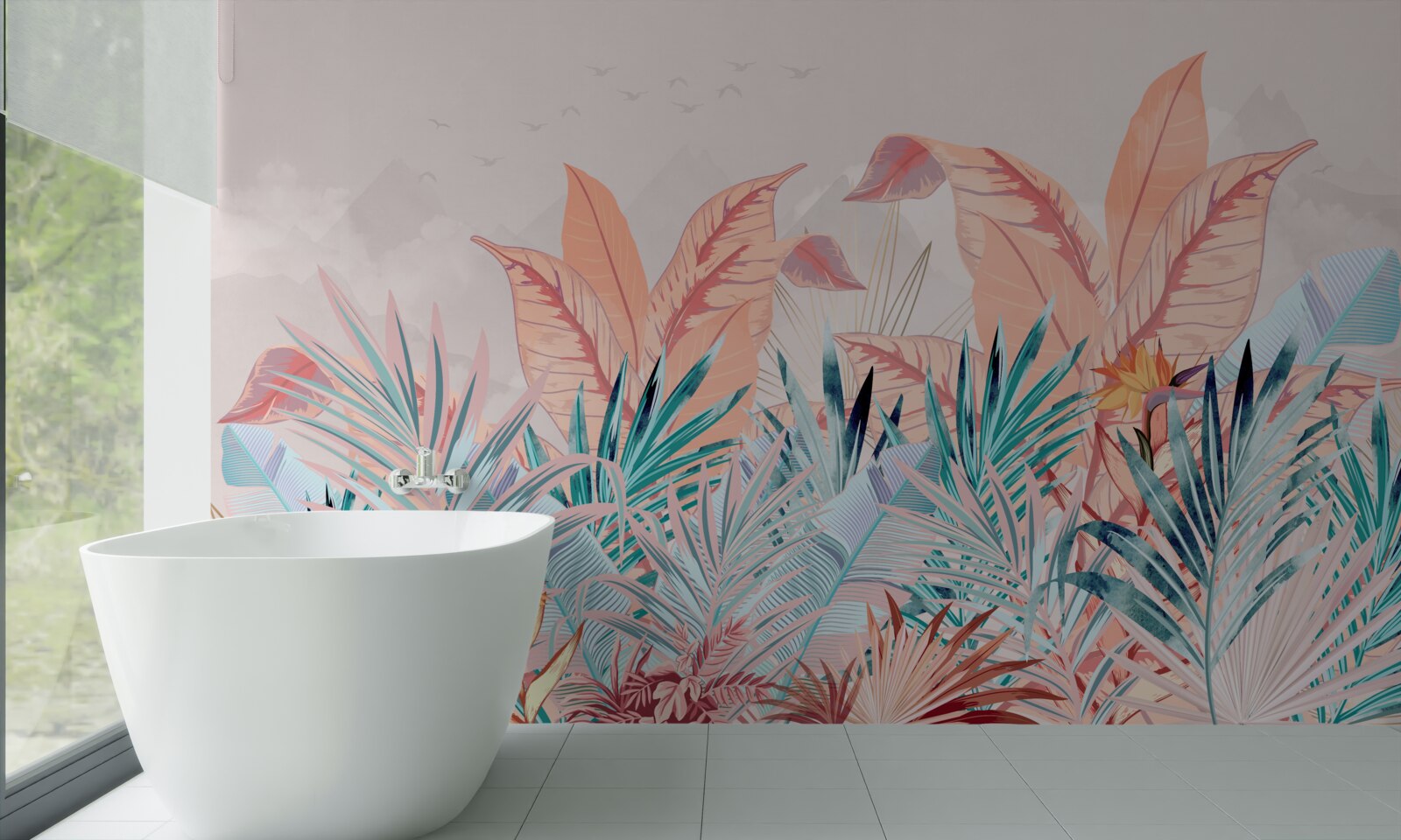 Fototapet frunze de ferigă în toate culorile