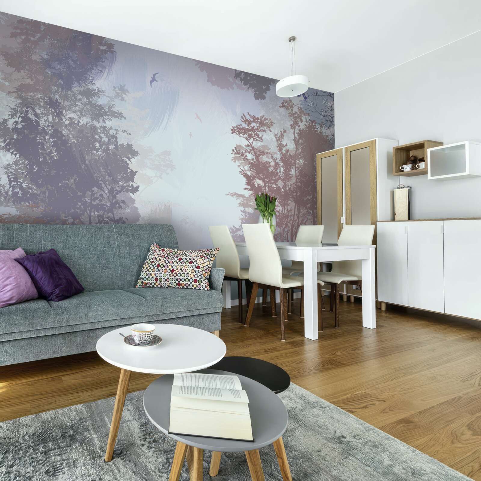 Fototapet o dimineață de toamnă în pădure