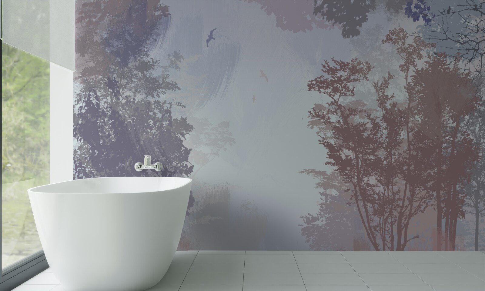 Fototapet o dimineață de toamnă în pădure