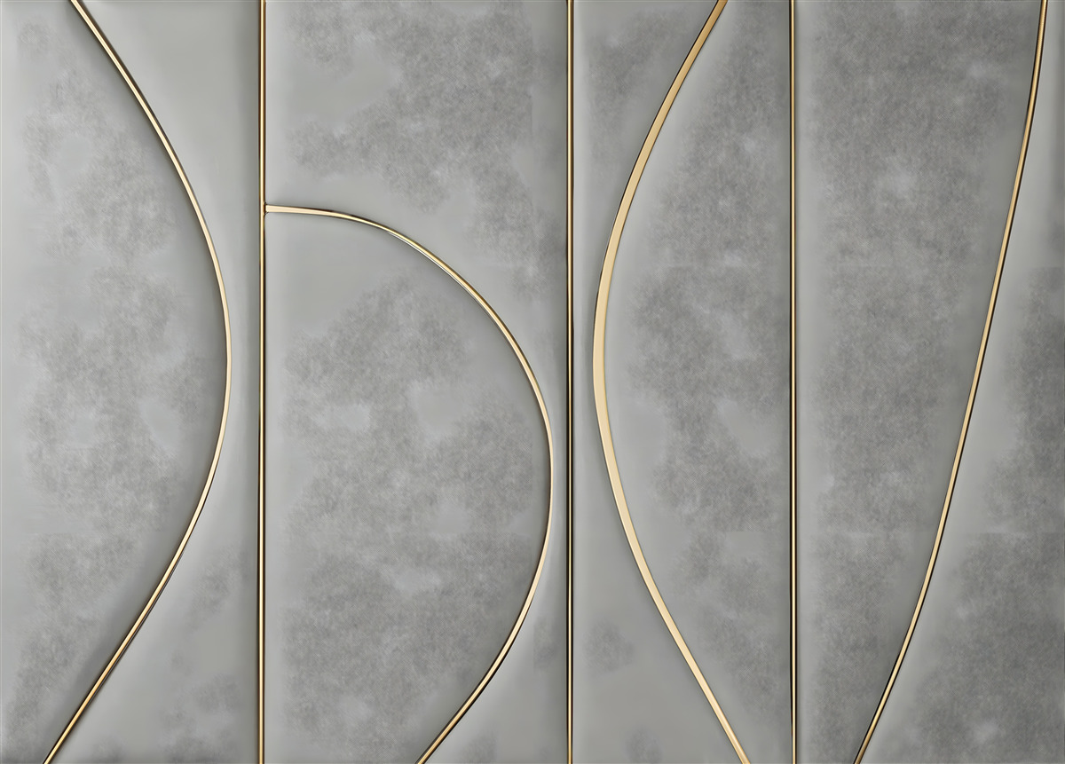 Fototapet textură gri cu linii aurii