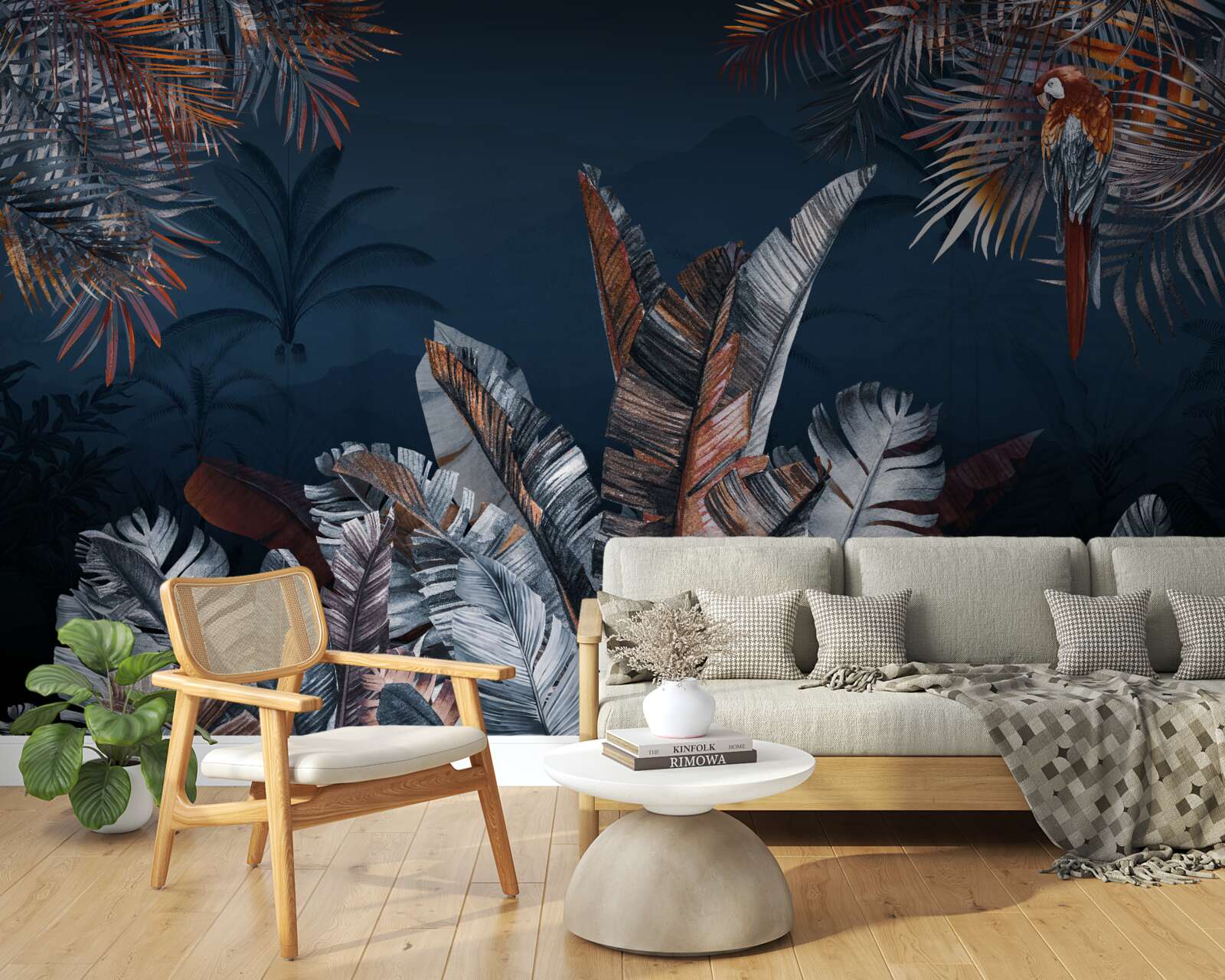 Fototapet junglă de noapte și ferigă