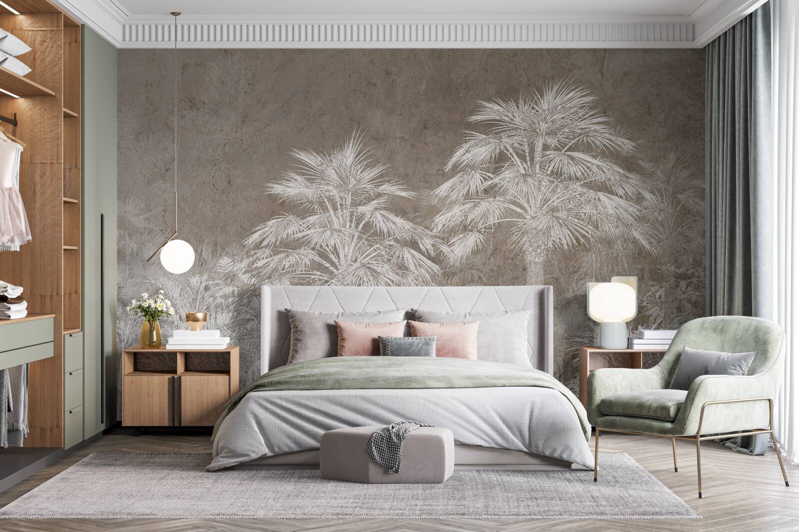 Fototapet vegetație tropicală densă pe timp de noapte