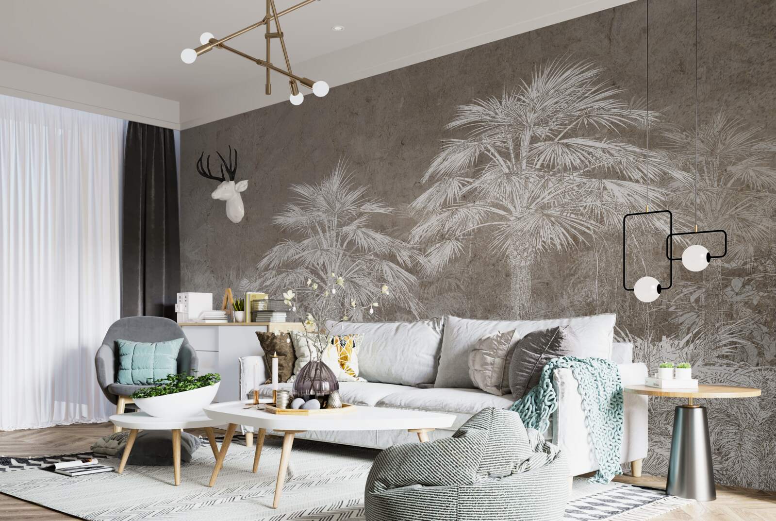 Fototapet vegetație tropicală densă pe timp de noapte