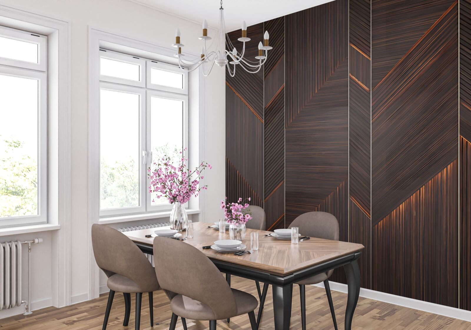 Fototapet scândură de parchet întunecată lustruită