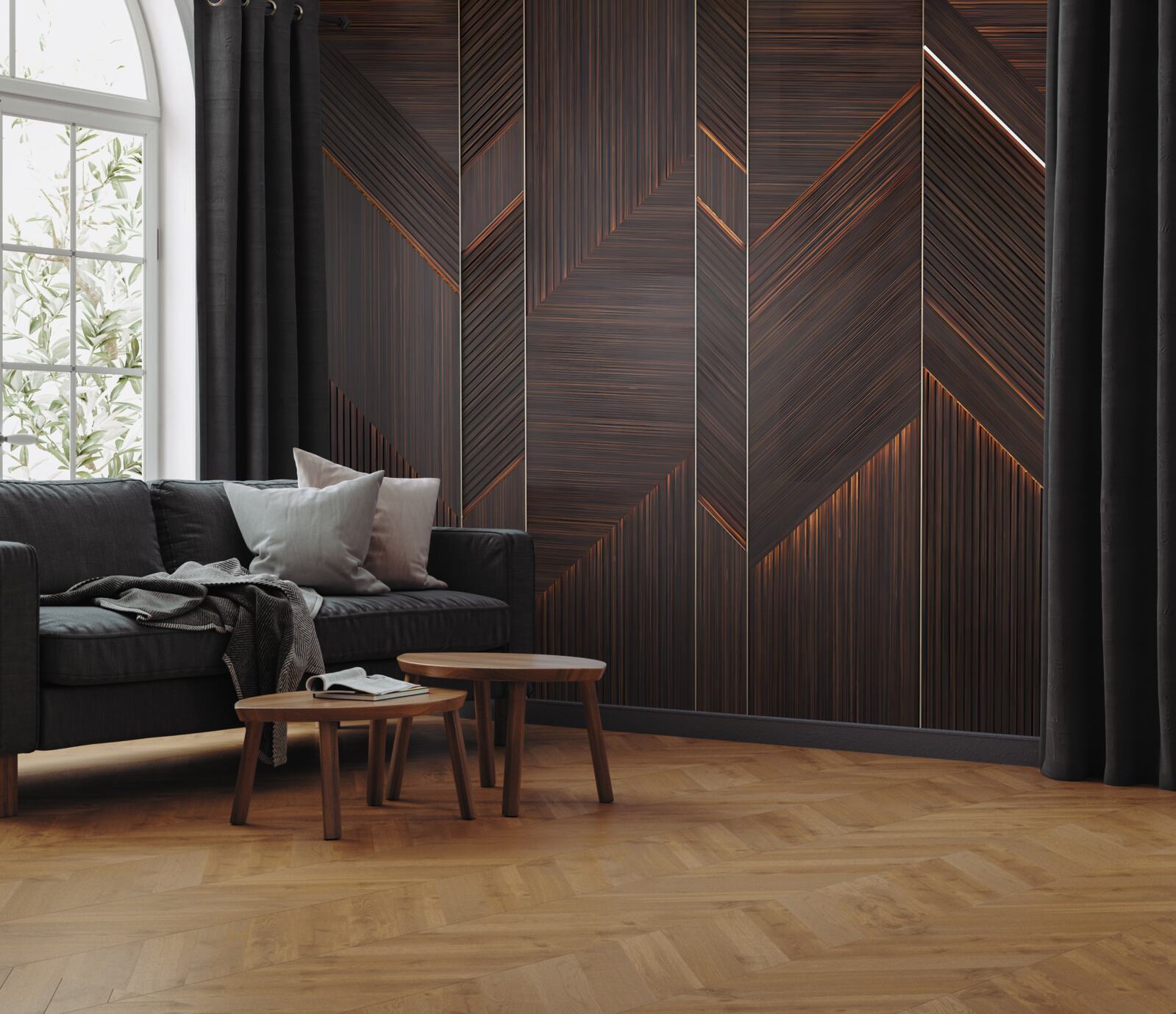 Fototapet scândură de parchet întunecată lustruită