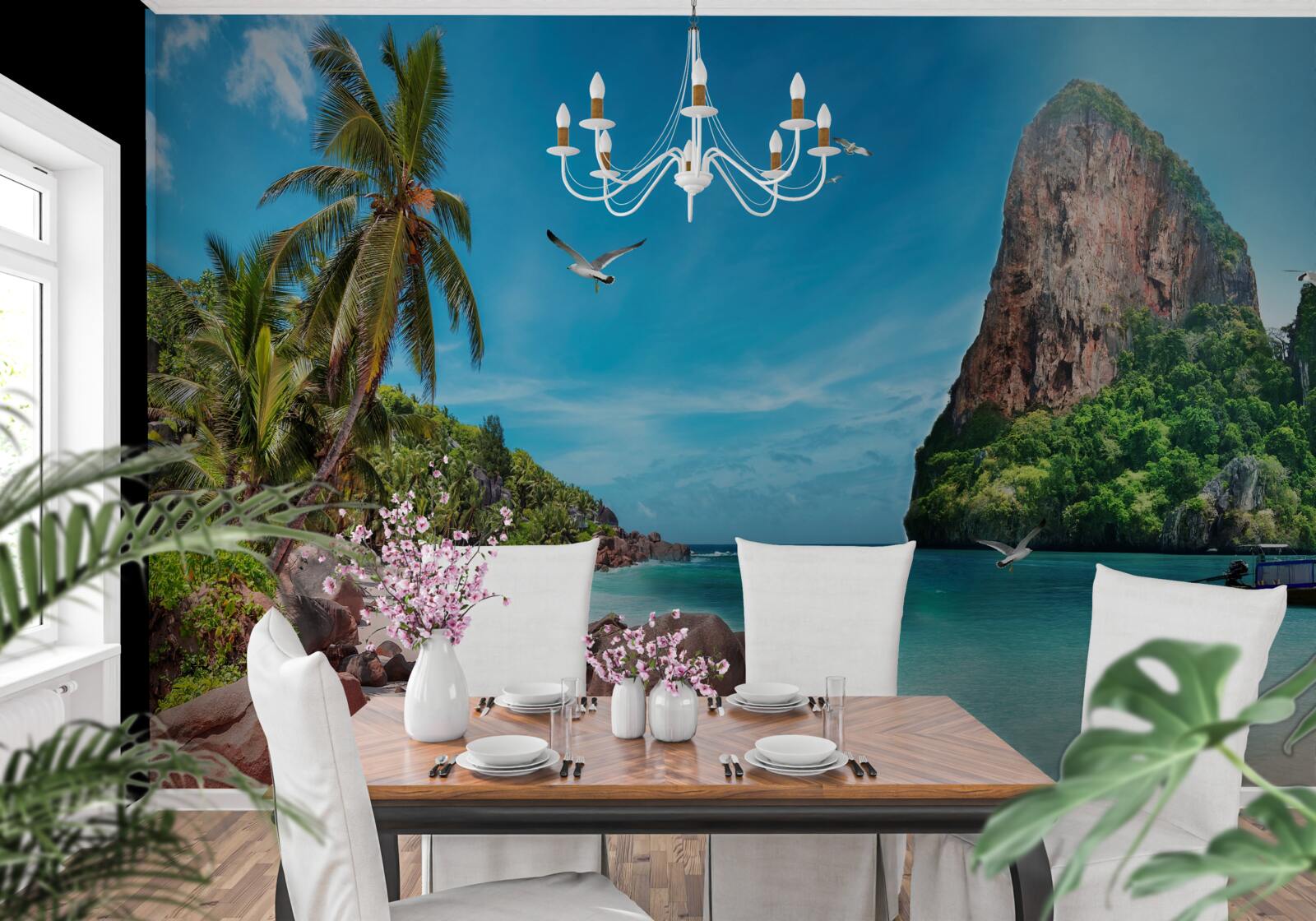 Fototapet peisaj cu munți la tropice