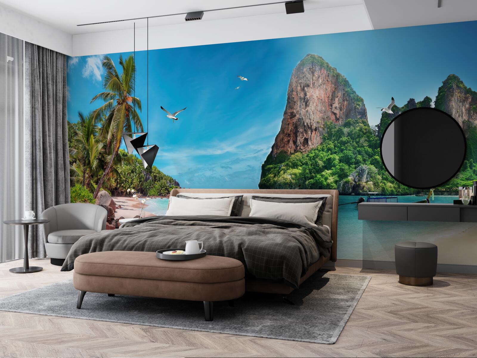 Fototapet peisaj cu munți la tropice