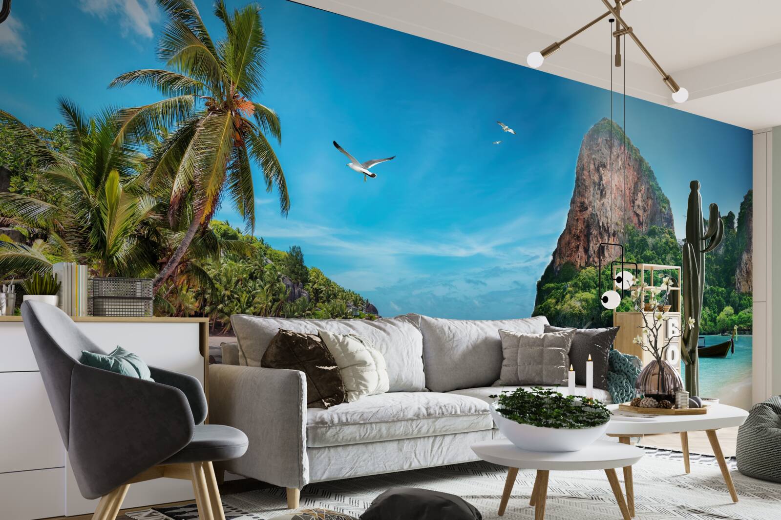 Fototapet peisaj cu munți la tropice