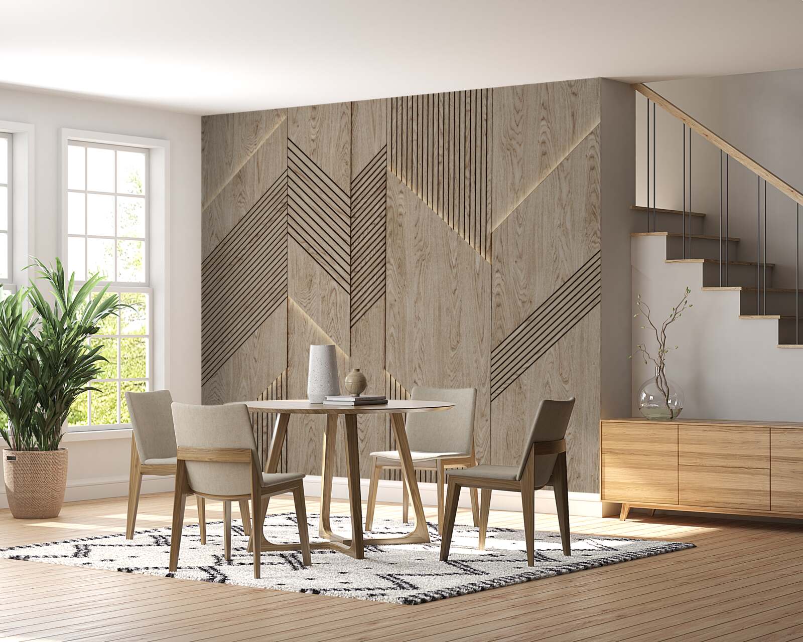 Fototapet textura lemnului fațetat