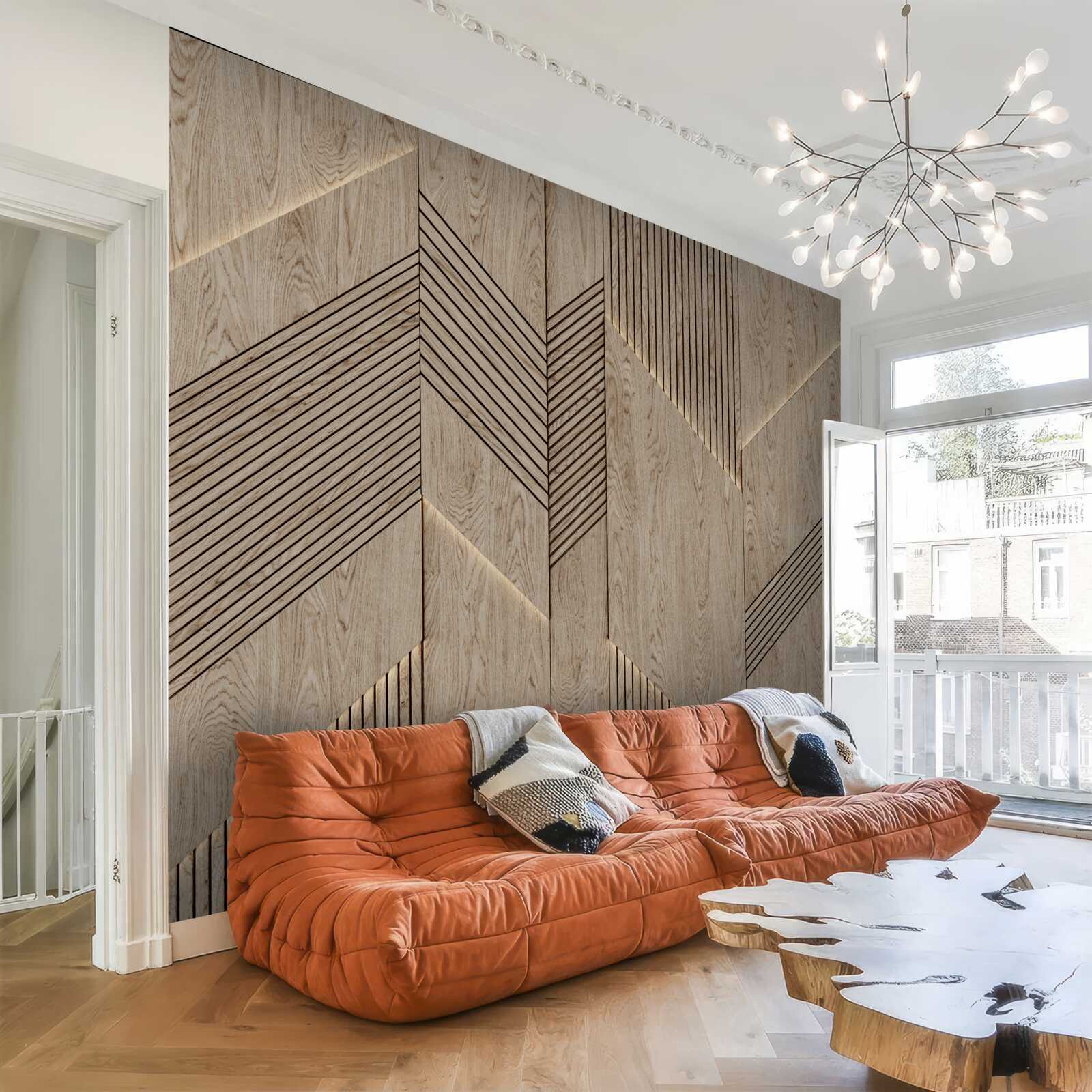 Fototapet textura lemnului fațetat