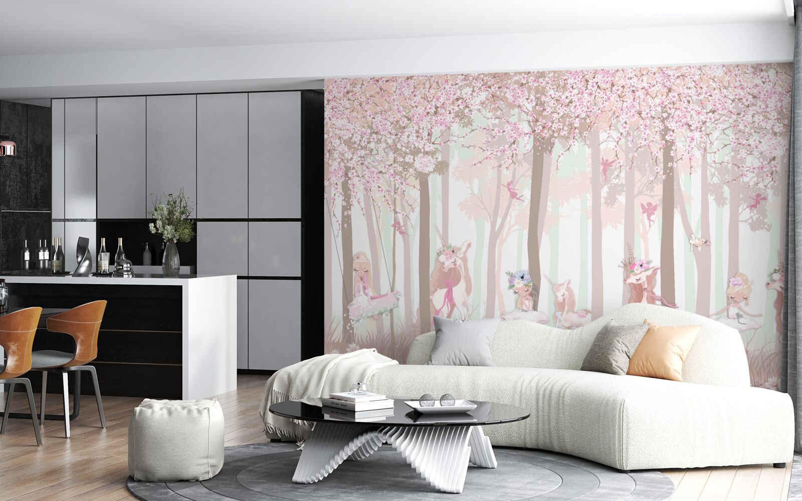 Fototapet în pădurea de primăvară animalele dansează