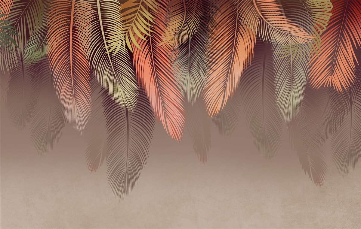 Fototapet frunze de ferigă în toamnă