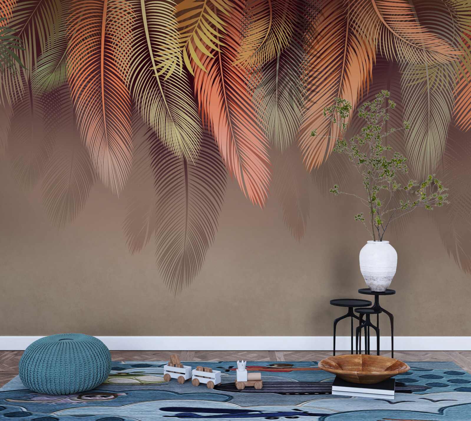 Fototapet frunze de ferigă în toamnă