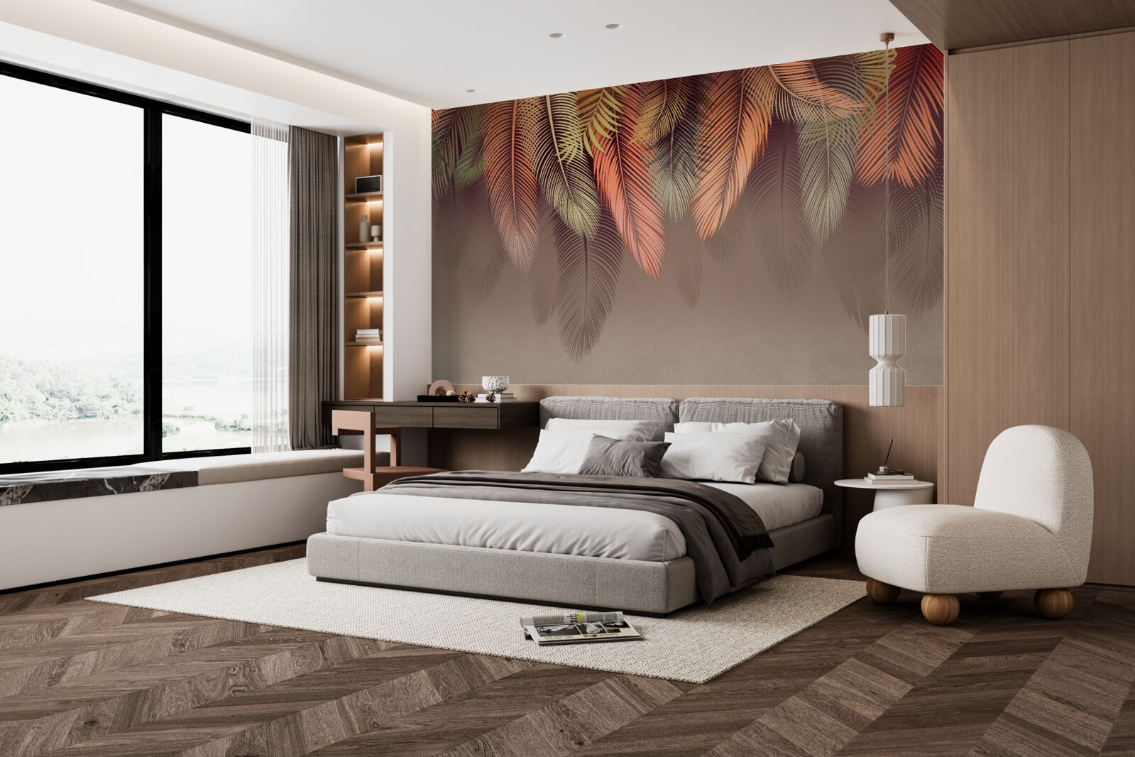 Fototapet frunze de ferigă în toamnă