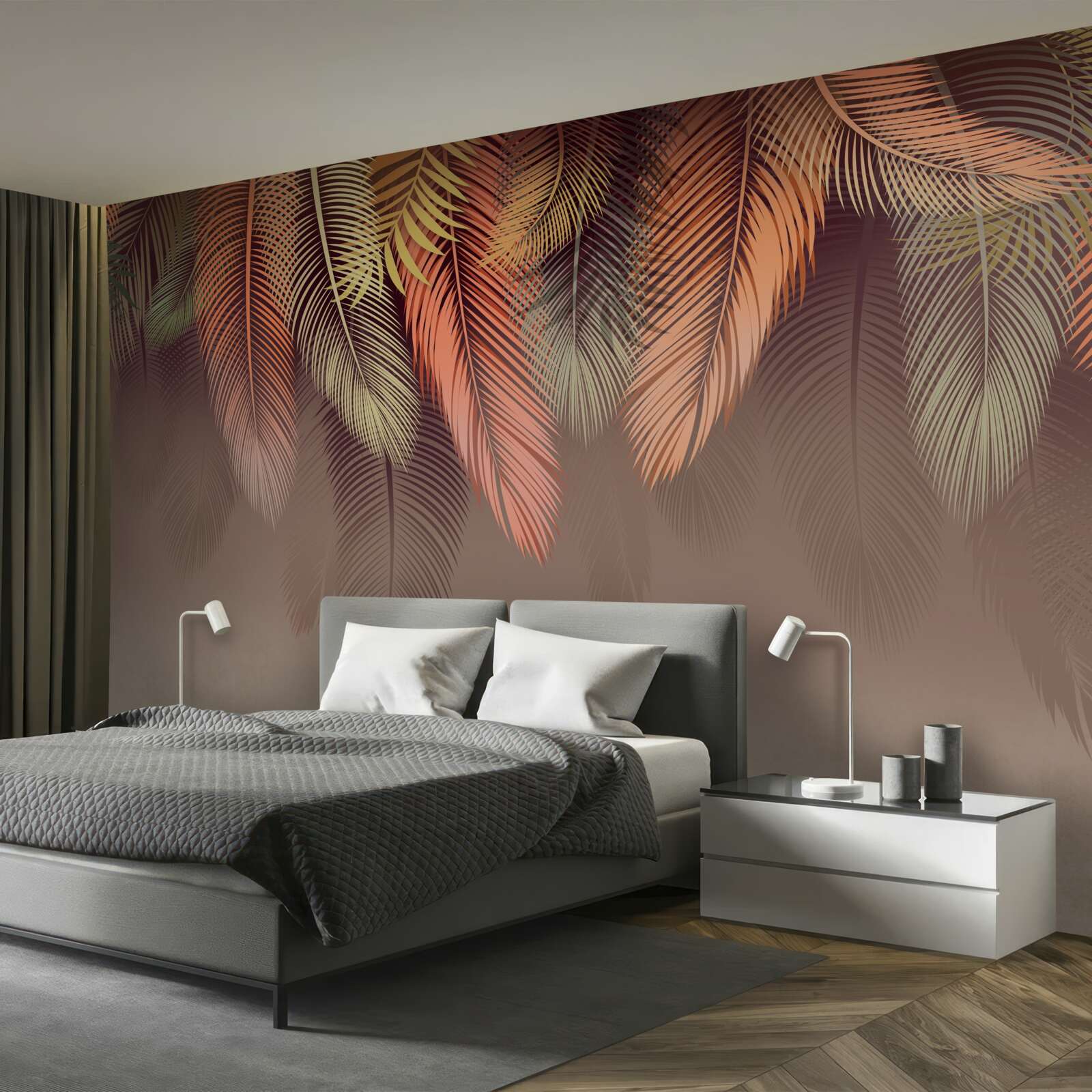 Fototapet frunze de ferigă în toamnă