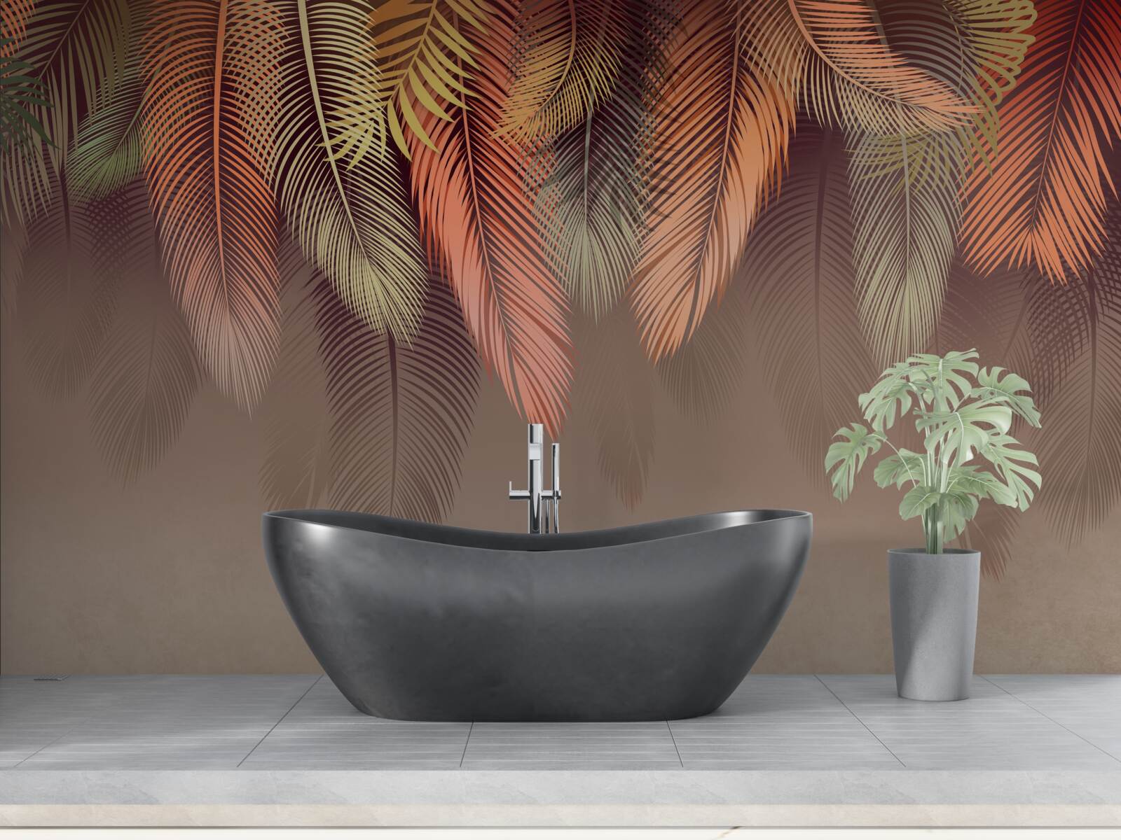 Fototapet frunze de ferigă în toamnă