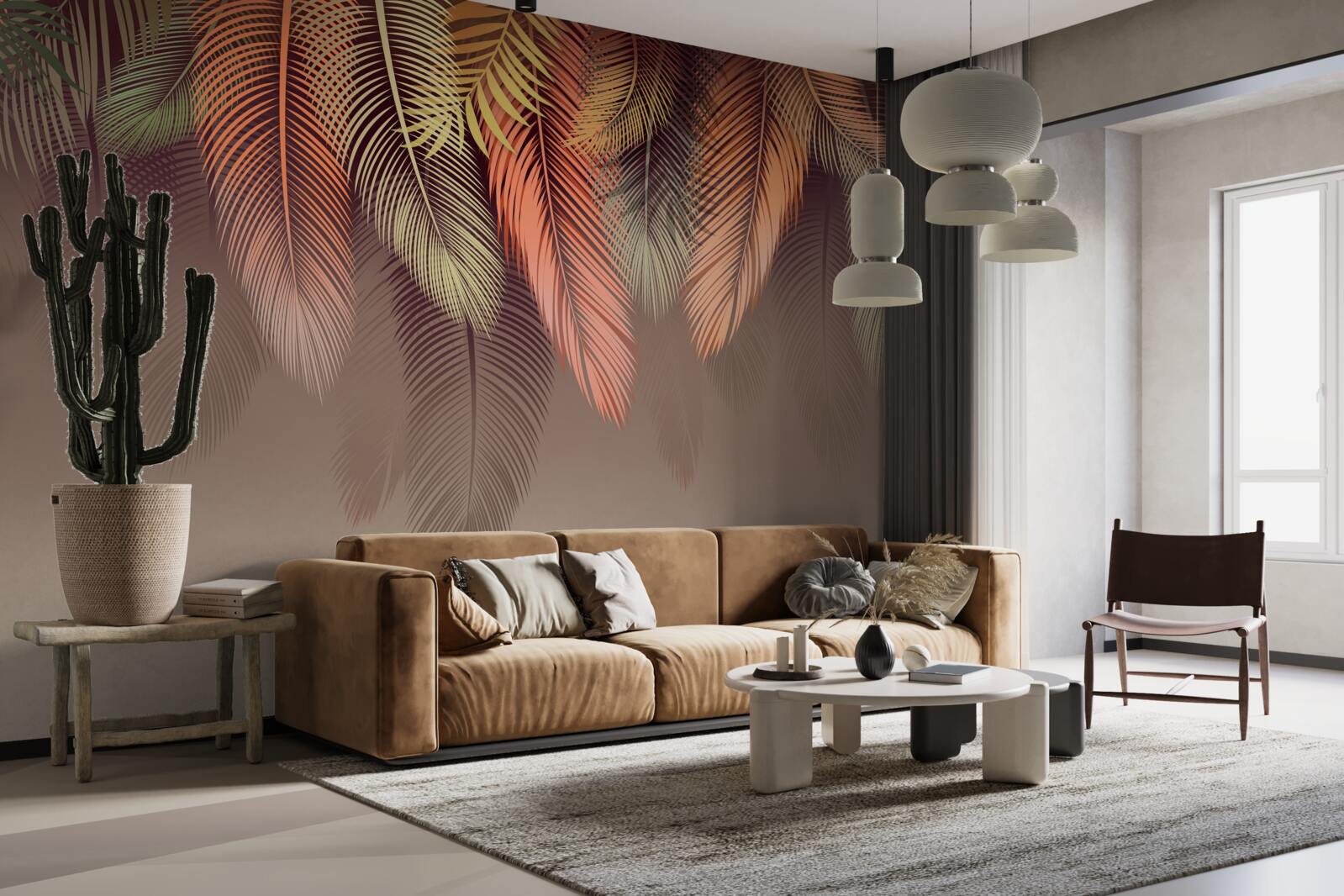 Fototapet frunze de ferigă în toamnă