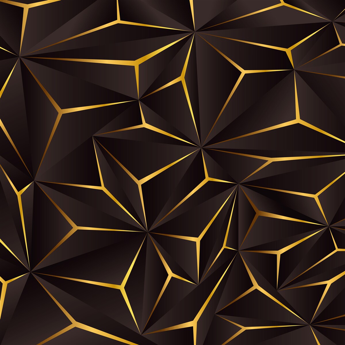 Fototapet abstracție volumetrică negru și auriu