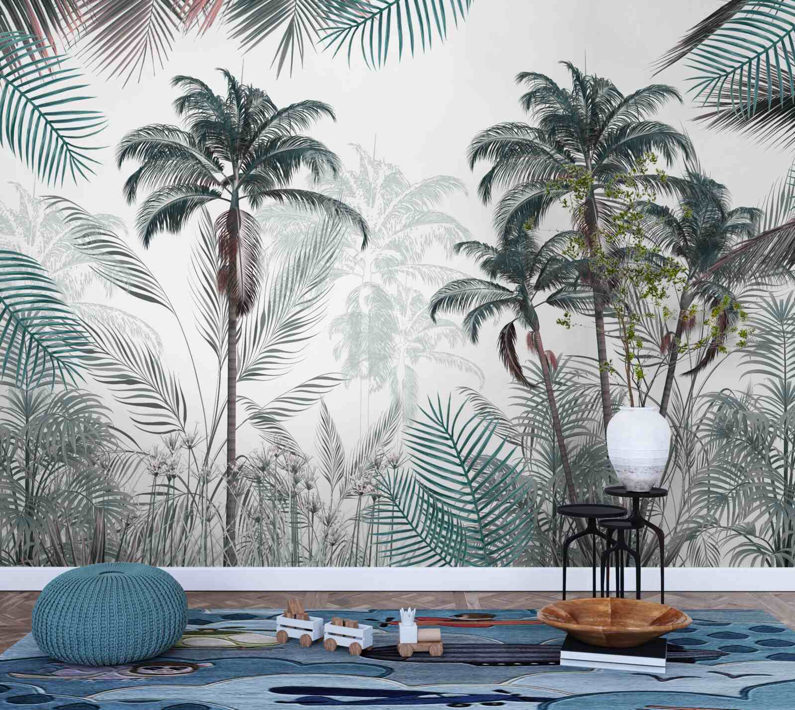 Fototapet păduri tropicale, palmieri și ferigi