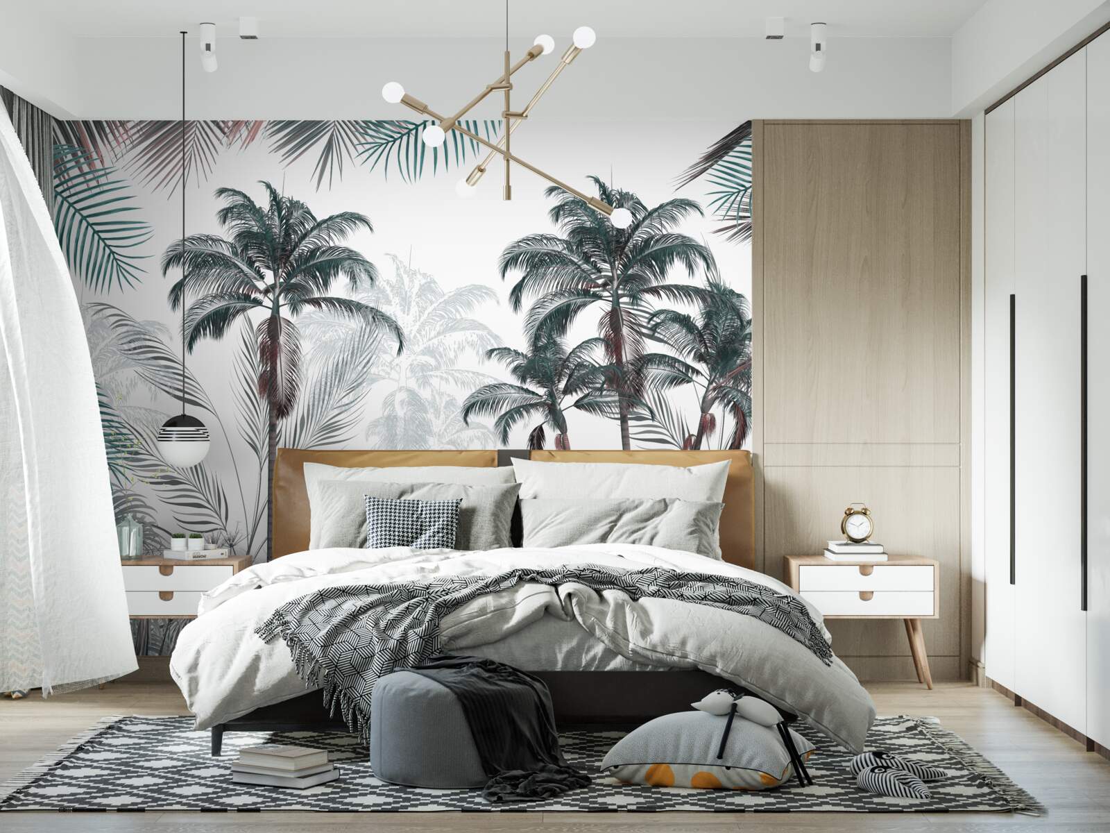 Fototapet păduri tropicale, palmieri și ferigi