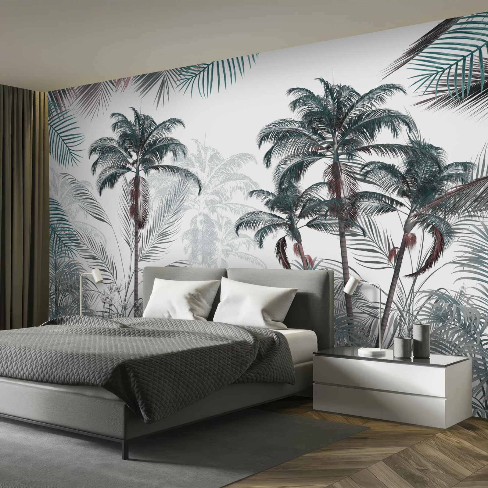 Fototapet păduri tropicale, palmieri și ferigi