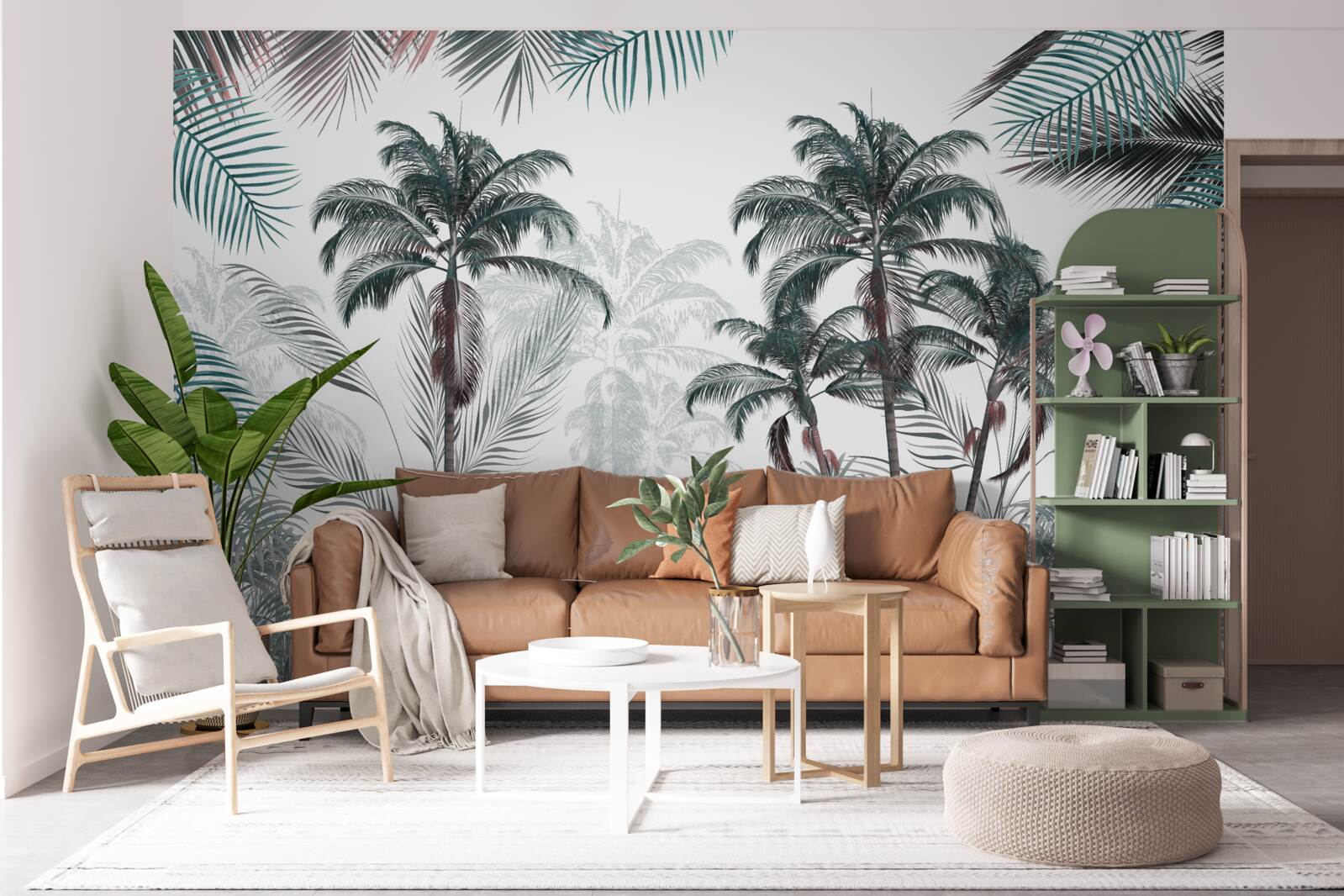 Fototapet păduri tropicale, palmieri și ferigi