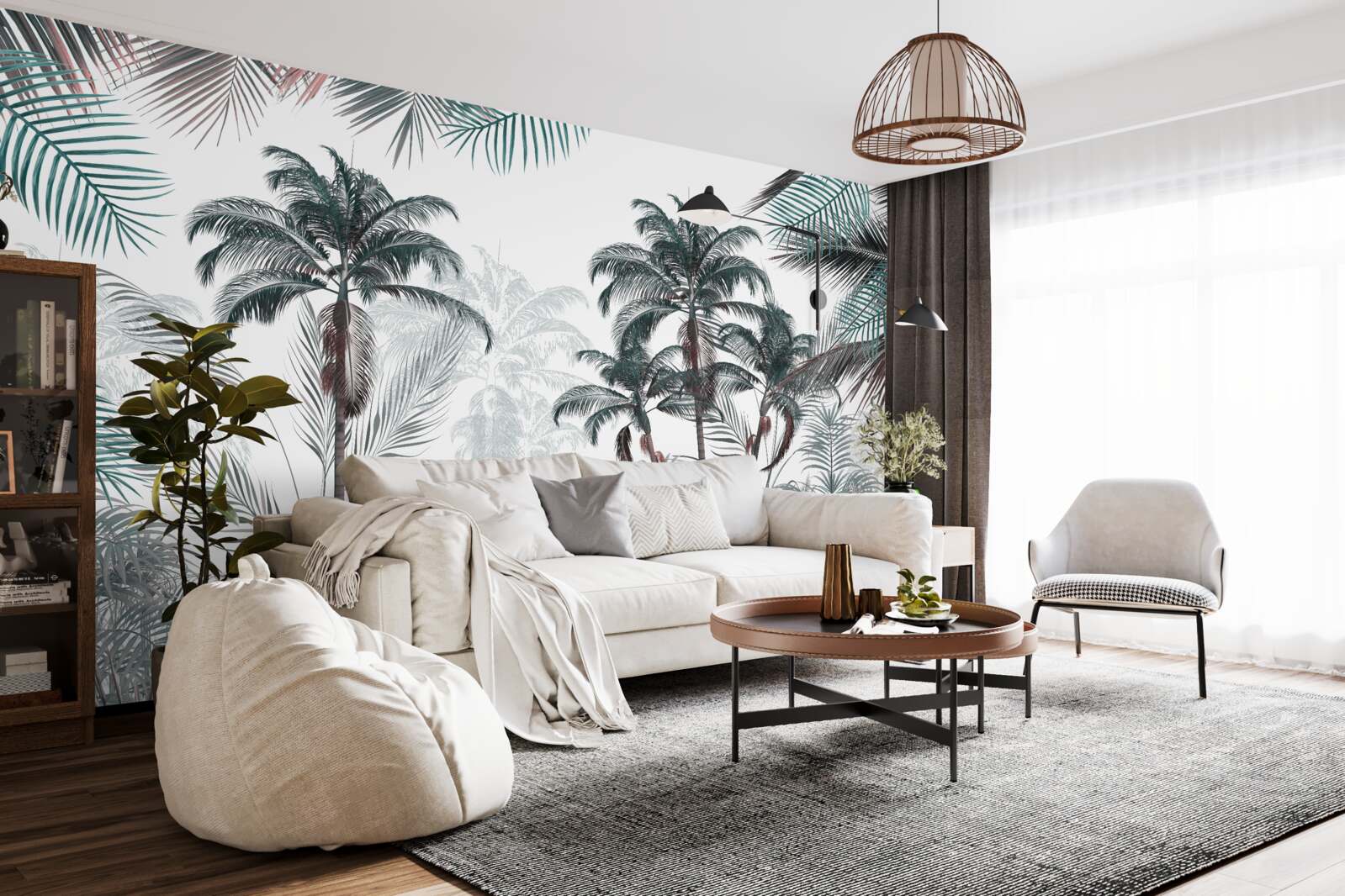 Fototapet păduri tropicale, palmieri și ferigi