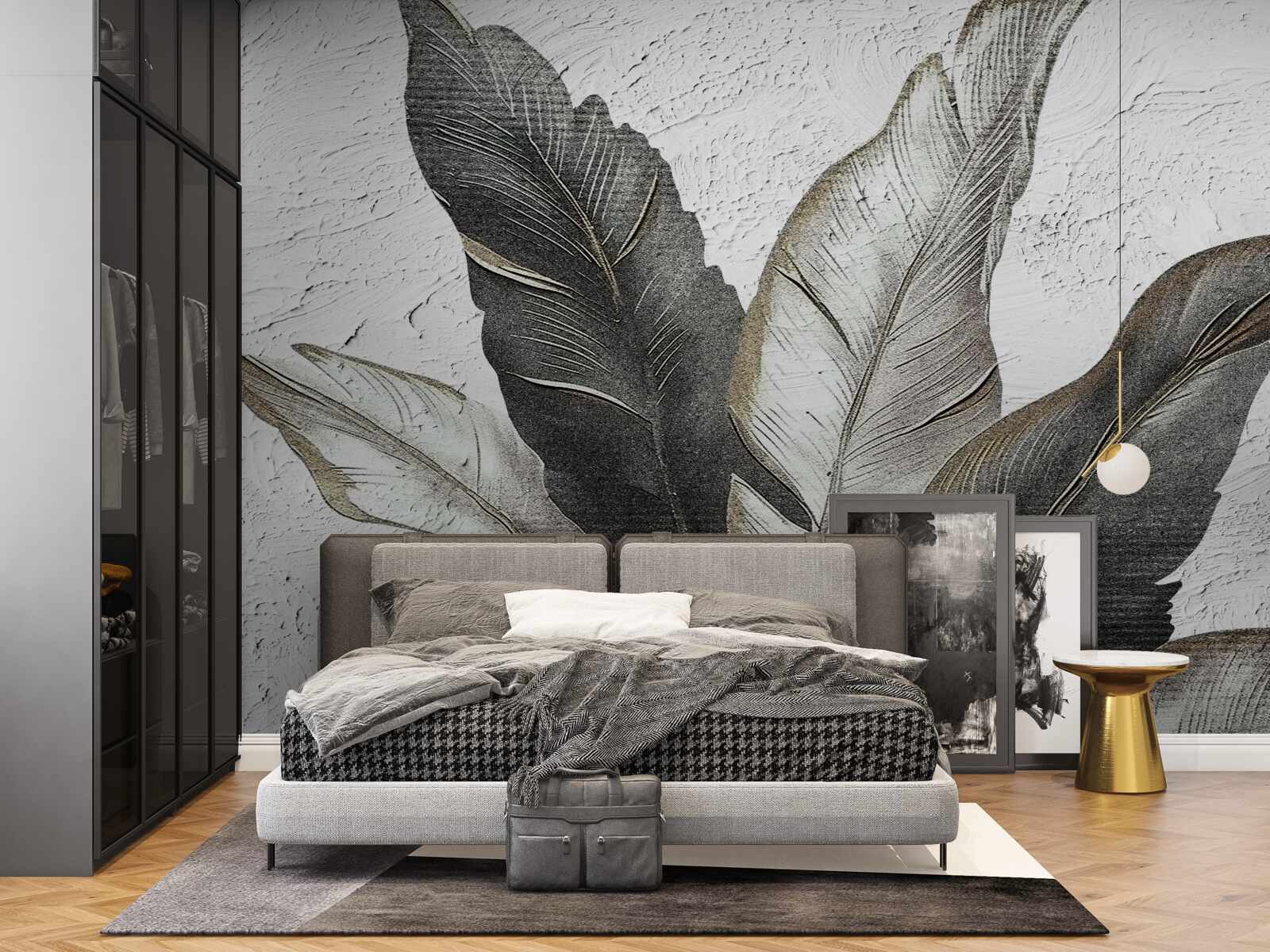 Fototapet frunzele mari sunt verzi și albe