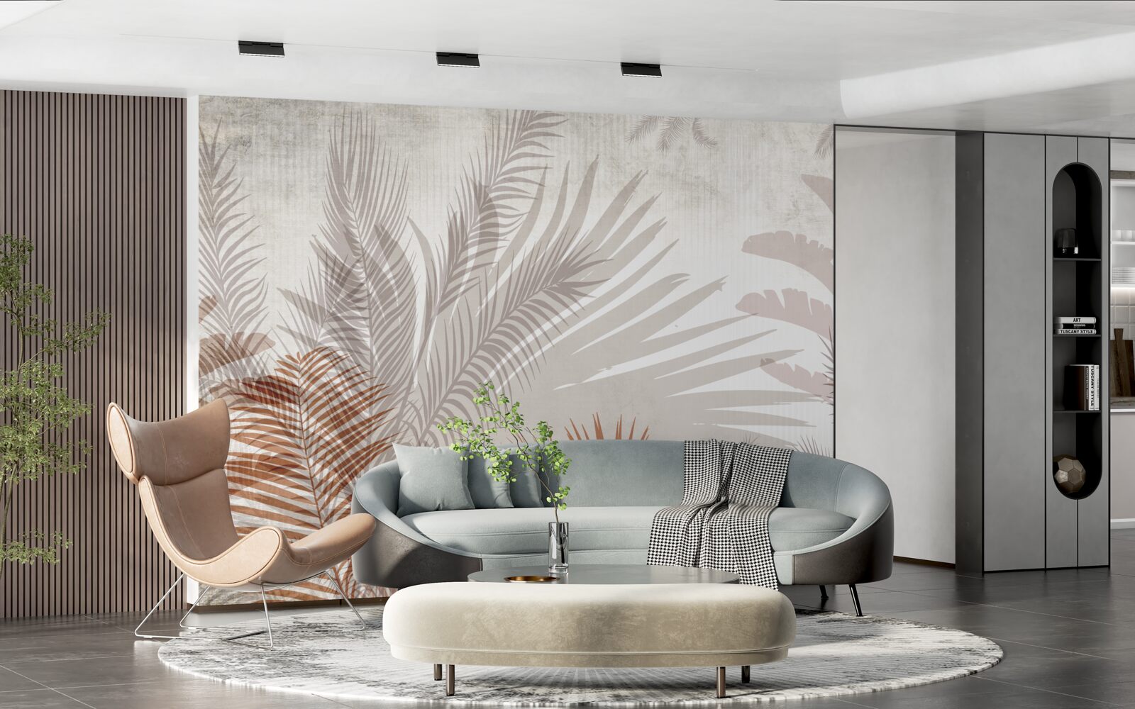 Fototapet frunze tropicale și ferigă