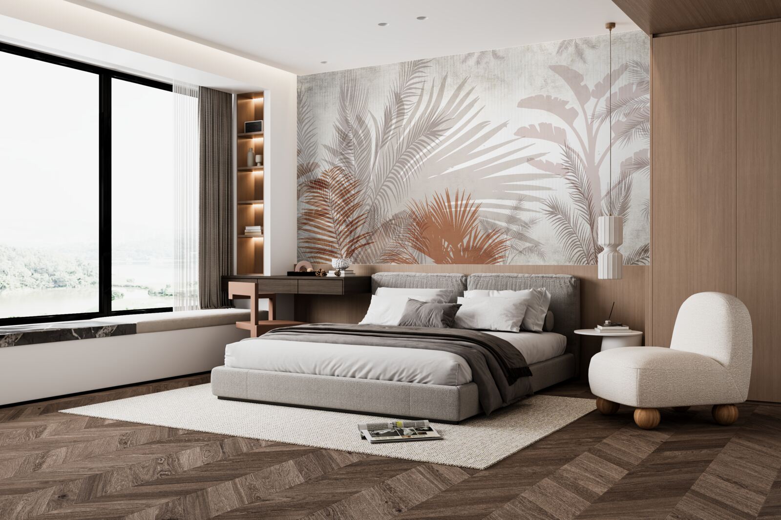 Fototapet frunze tropicale și ferigă