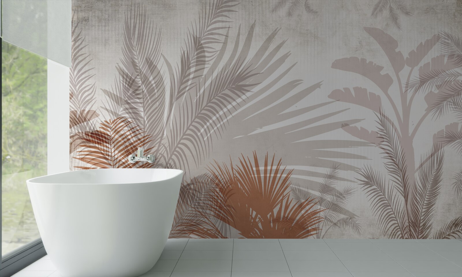 Fototapet frunze tropicale și ferigă