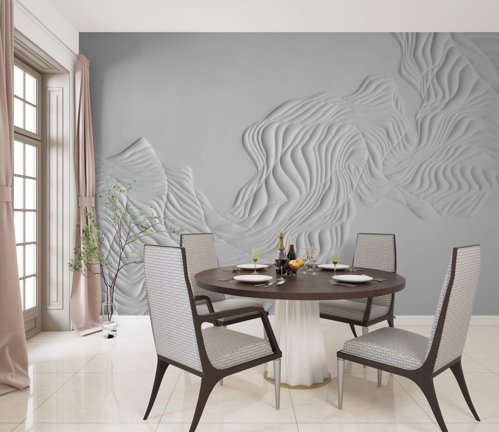 Fototapet linii abstracte pe țesături ușoare