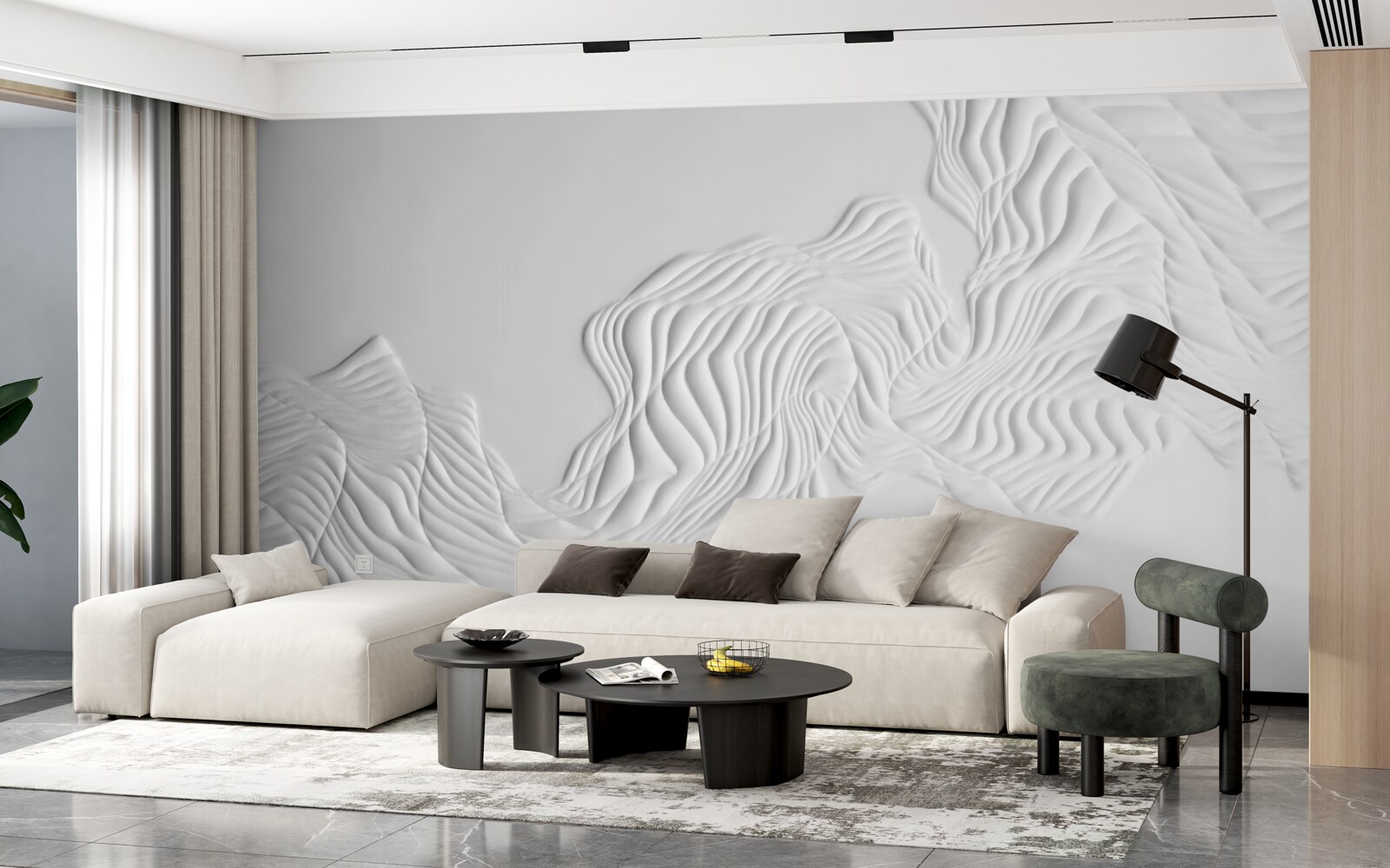 Fototapet linii abstracte pe țesături ușoare