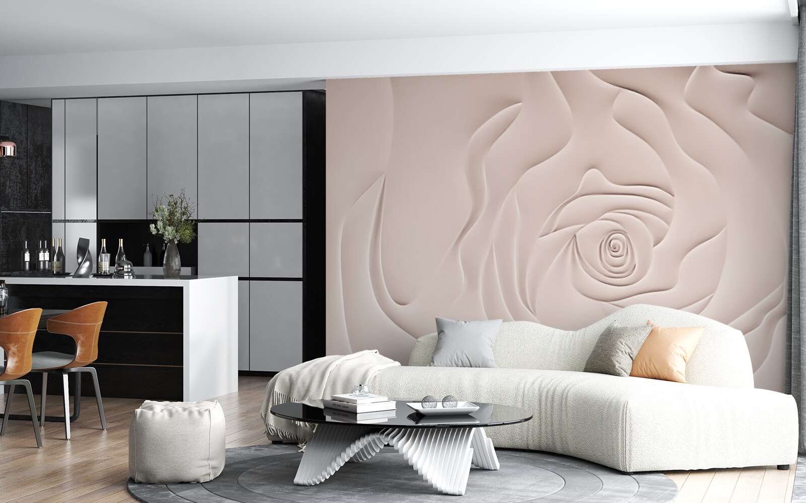 Fototapet abstract mugur de trandafir