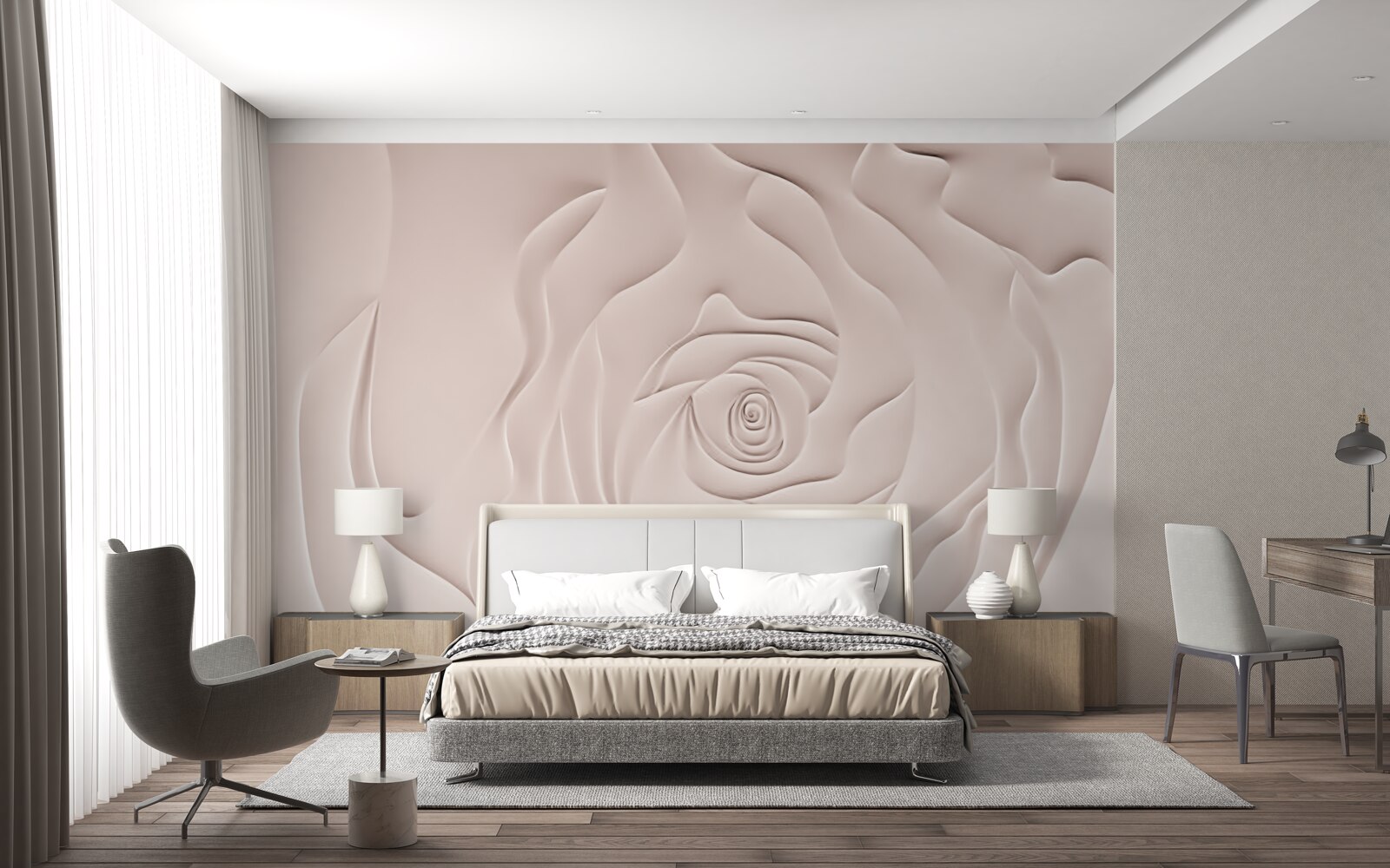 Fototapet abstract mugur de trandafir